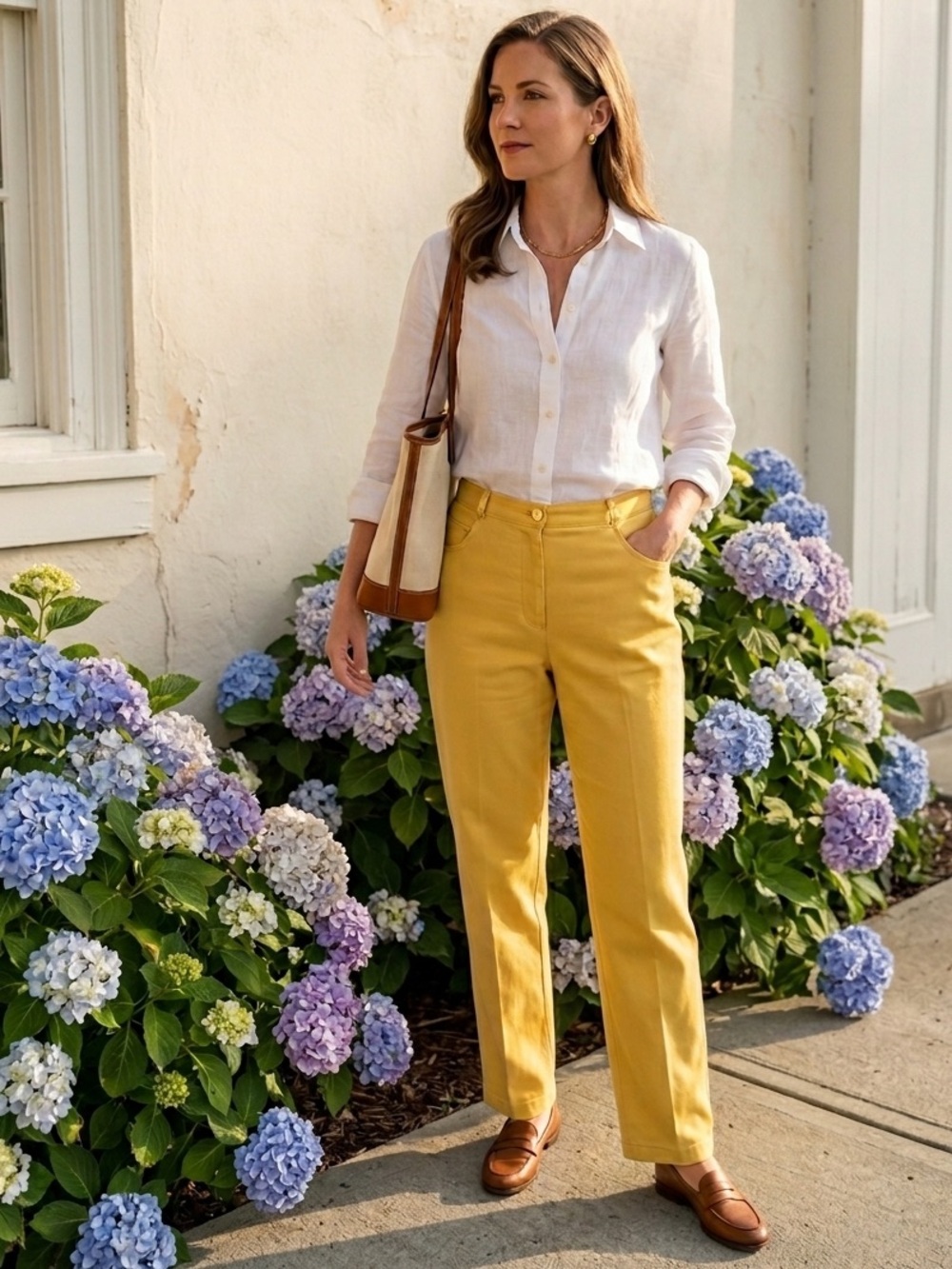 ST. JOHN SPORT VTG Yellow Pleated Trousers Pants Old Money Chic Effortless Sz 8